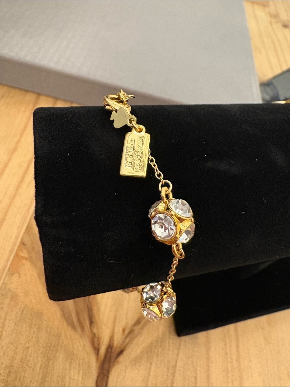 kate spade Gold-Tone Crystal Sphere Charm Bracelet